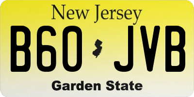 NJ license plate B60JVB