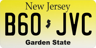 NJ license plate B60JVC