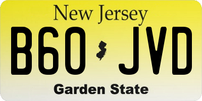 NJ license plate B60JVD