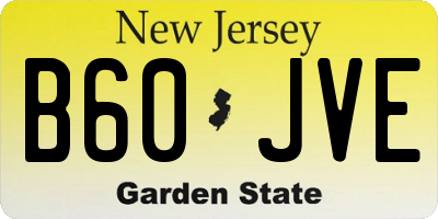 NJ license plate B60JVE