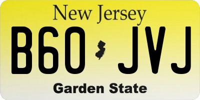 NJ license plate B60JVJ