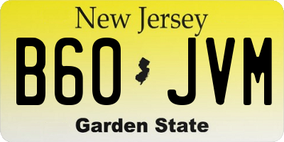 NJ license plate B60JVM