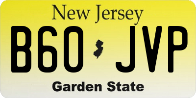 NJ license plate B60JVP