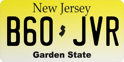 NJ license plate B60JVR