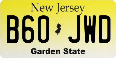 NJ license plate B60JWD