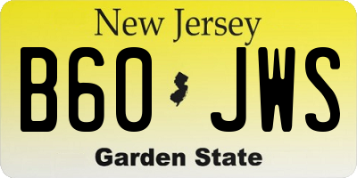 NJ license plate B60JWS