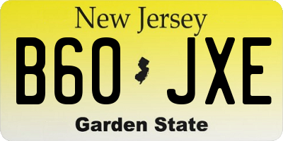 NJ license plate B60JXE