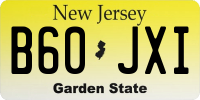 NJ license plate B60JXI