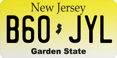 NJ license plate B60JYL