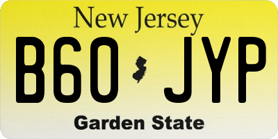 NJ license plate B60JYP