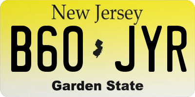 NJ license plate B60JYR