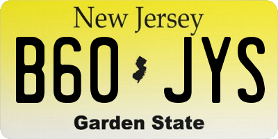 NJ license plate B60JYS