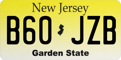 NJ license plate B60JZB