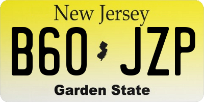 NJ license plate B60JZP