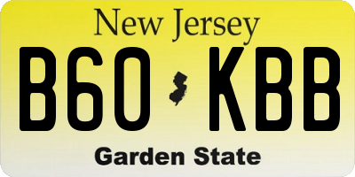 NJ license plate B60KBB