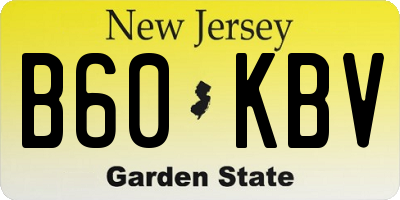NJ license plate B60KBV