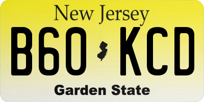 NJ license plate B60KCD