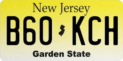 NJ license plate B60KCH