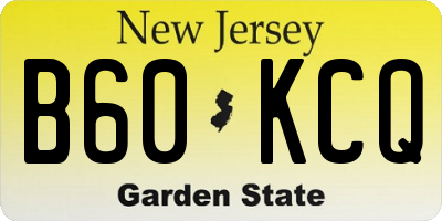 NJ license plate B60KCQ