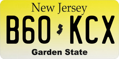 NJ license plate B60KCX