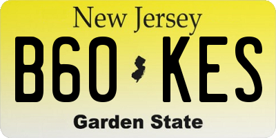 NJ license plate B60KES