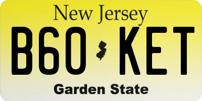 NJ license plate B60KET