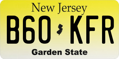 NJ license plate B60KFR