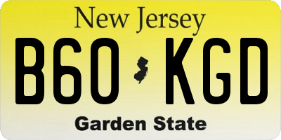 NJ license plate B60KGD