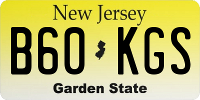 NJ license plate B60KGS
