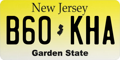 NJ license plate B60KHA