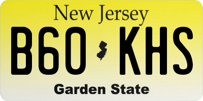 NJ license plate B60KHS