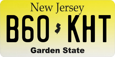 NJ license plate B60KHT