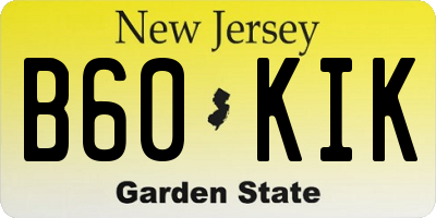 NJ license plate B60KIK