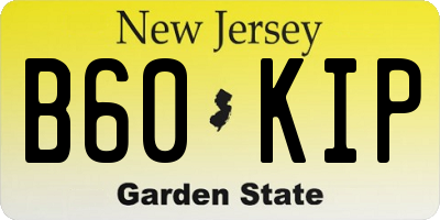 NJ license plate B60KIP