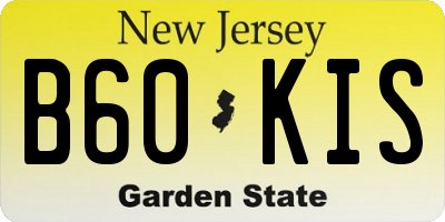 NJ license plate B60KIS