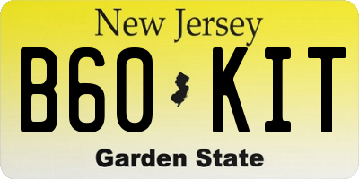 NJ license plate B60KIT
