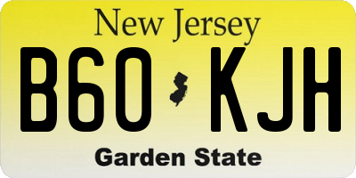 NJ license plate B60KJH