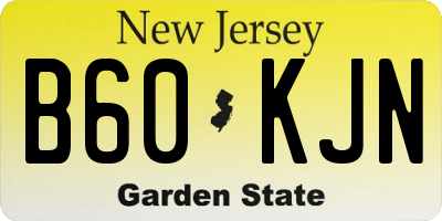 NJ license plate B60KJN
