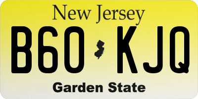 NJ license plate B60KJQ