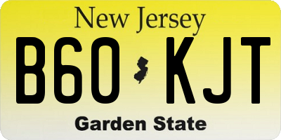 NJ license plate B60KJT
