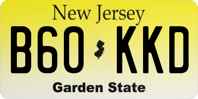 NJ license plate B60KKD