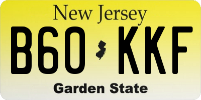 NJ license plate B60KKF