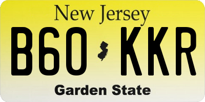 NJ license plate B60KKR