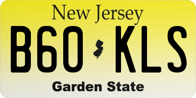 NJ license plate B60KLS