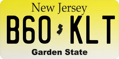 NJ license plate B60KLT