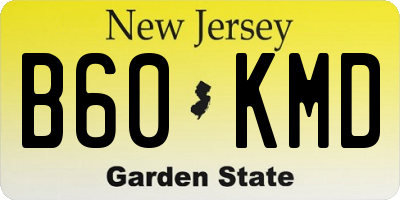 NJ license plate B60KMD