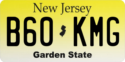 NJ license plate B60KMG