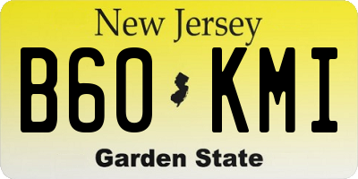 NJ license plate B60KMI