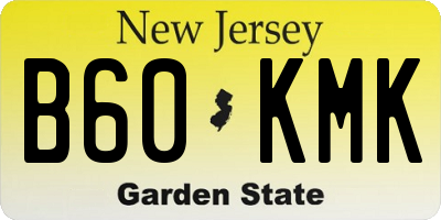 NJ license plate B60KMK