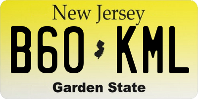 NJ license plate B60KML